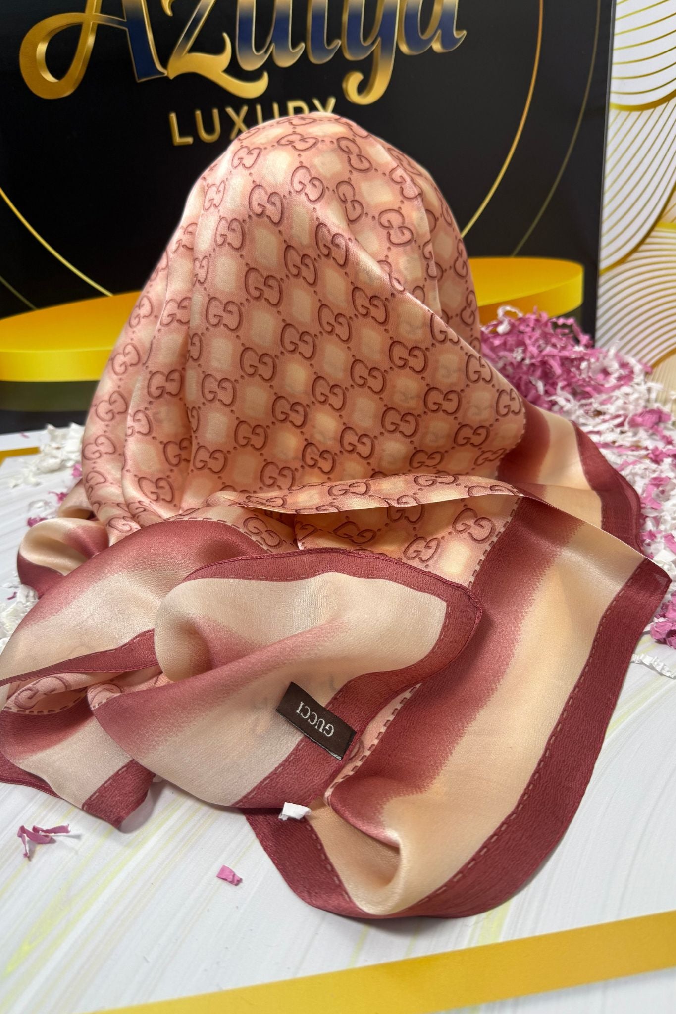 Châle Monogram Rose Pêche