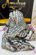 Châle Monogram Gris Perle & Noir