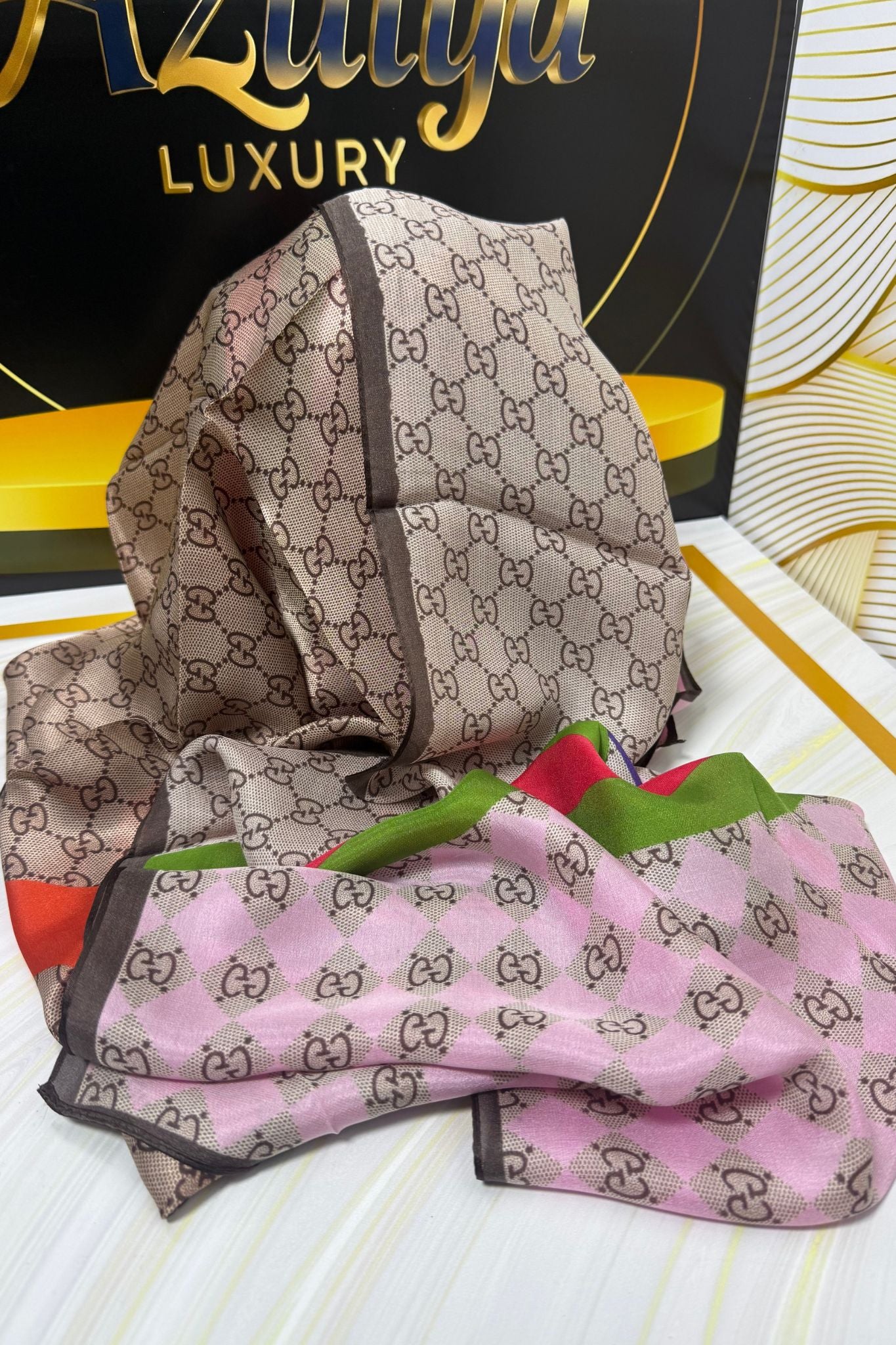 Châle Monogram Rose Orchidée Multicolore