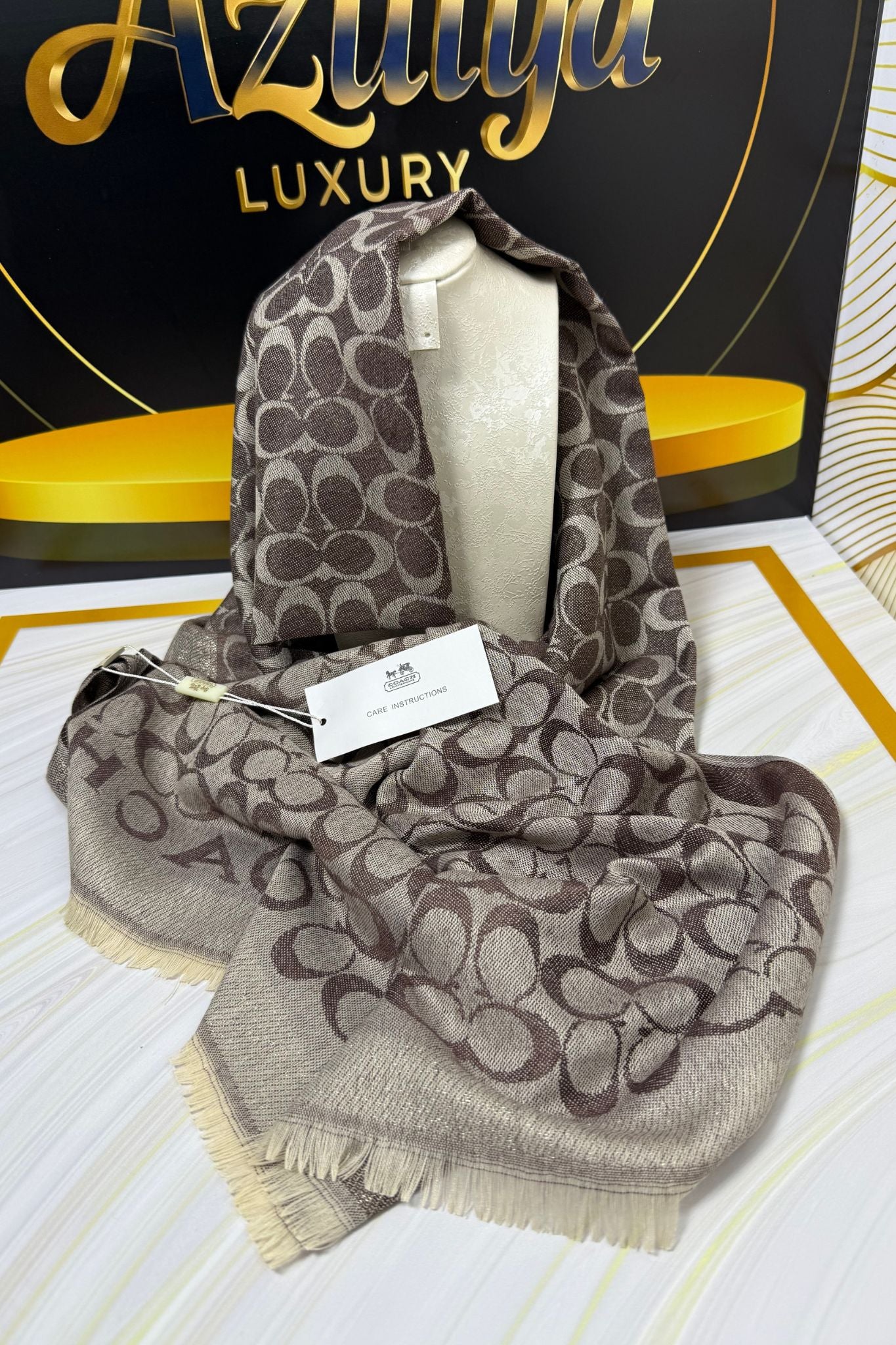 Châle Signature Taupe & Beige CO
