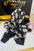 Châle Monogram Noir, Gris & Doré