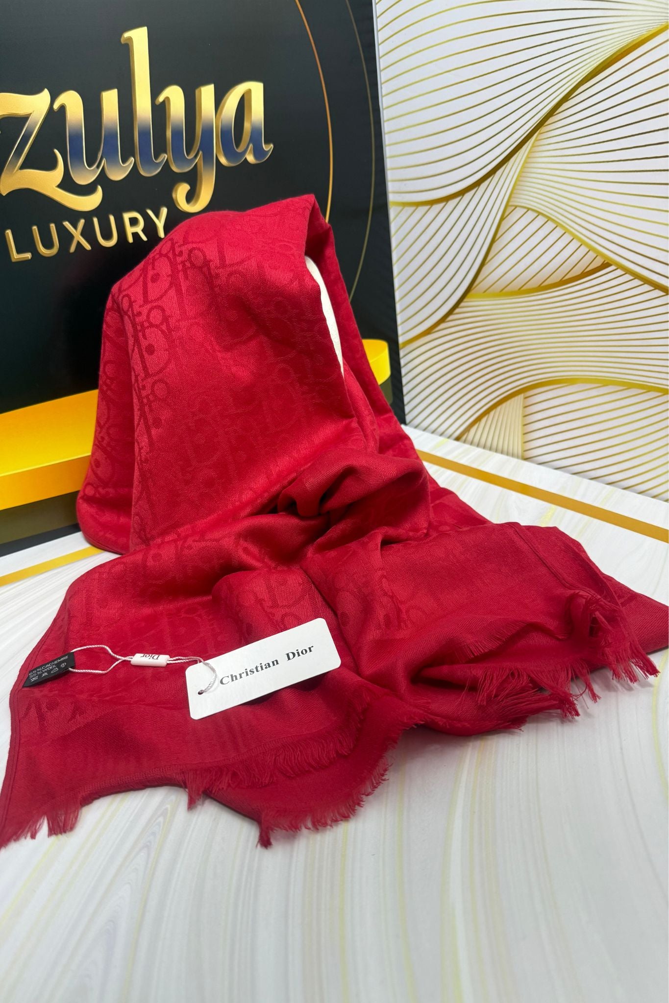 Châle Monogram Rouge Rubis D