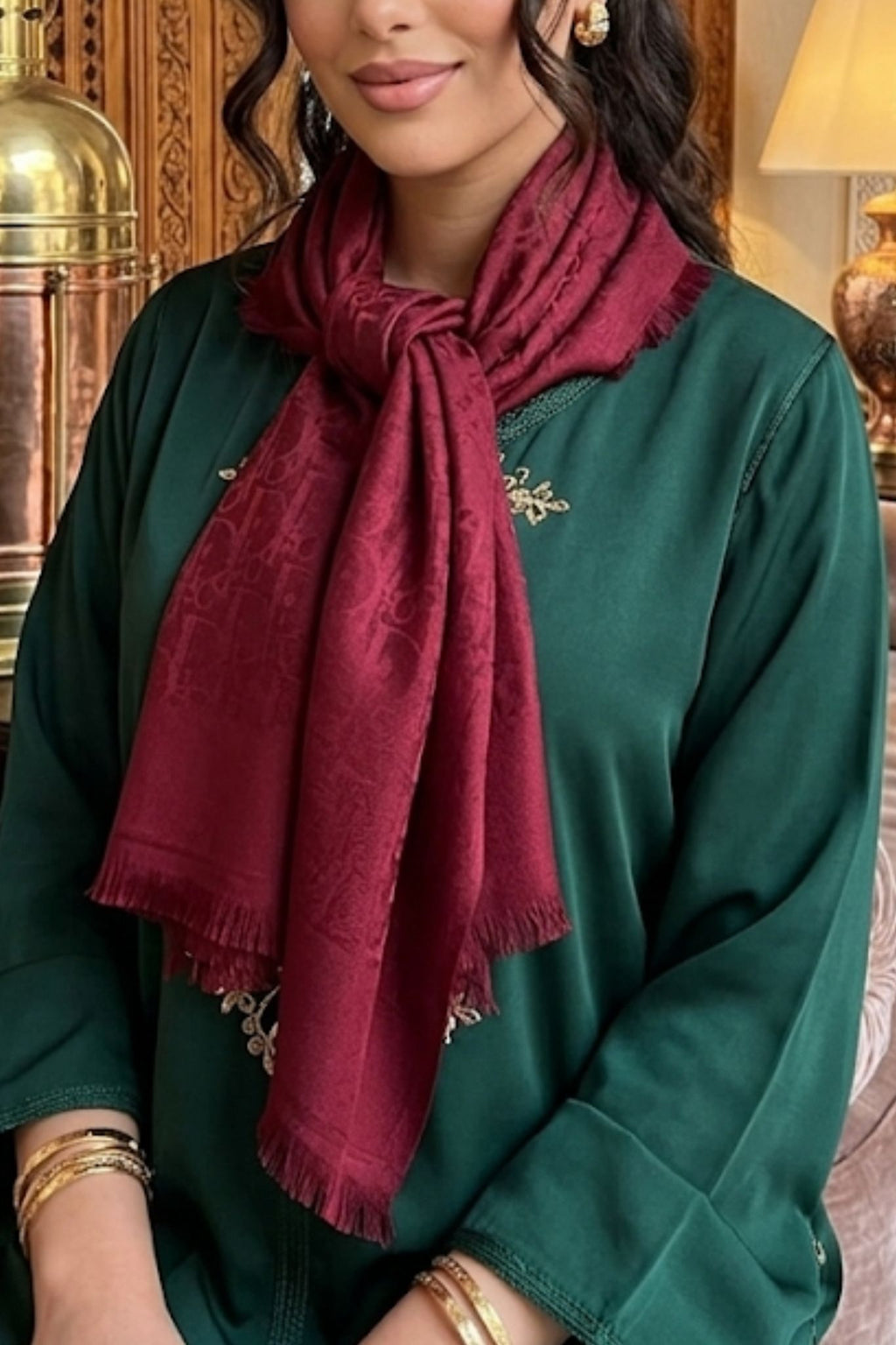 Châle Monogram Bordeaux Prestige