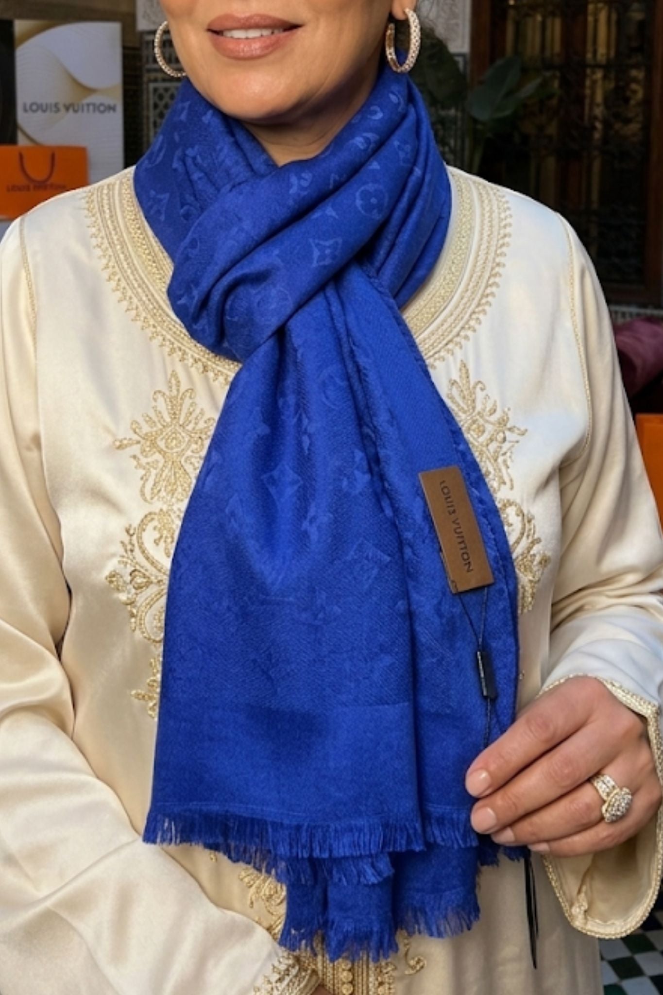 Châle Monogram Bleu Royal Lv