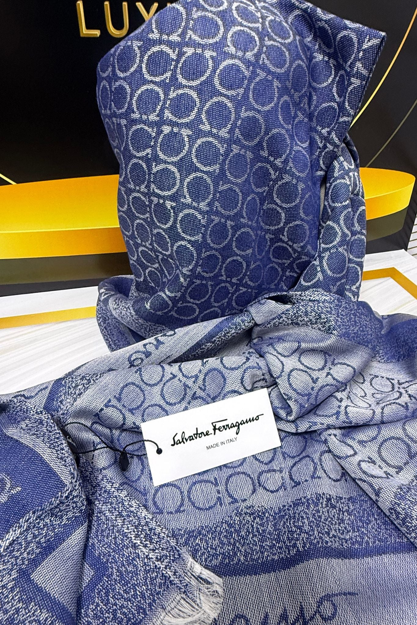 Châle Signature Bleu Ardoise
