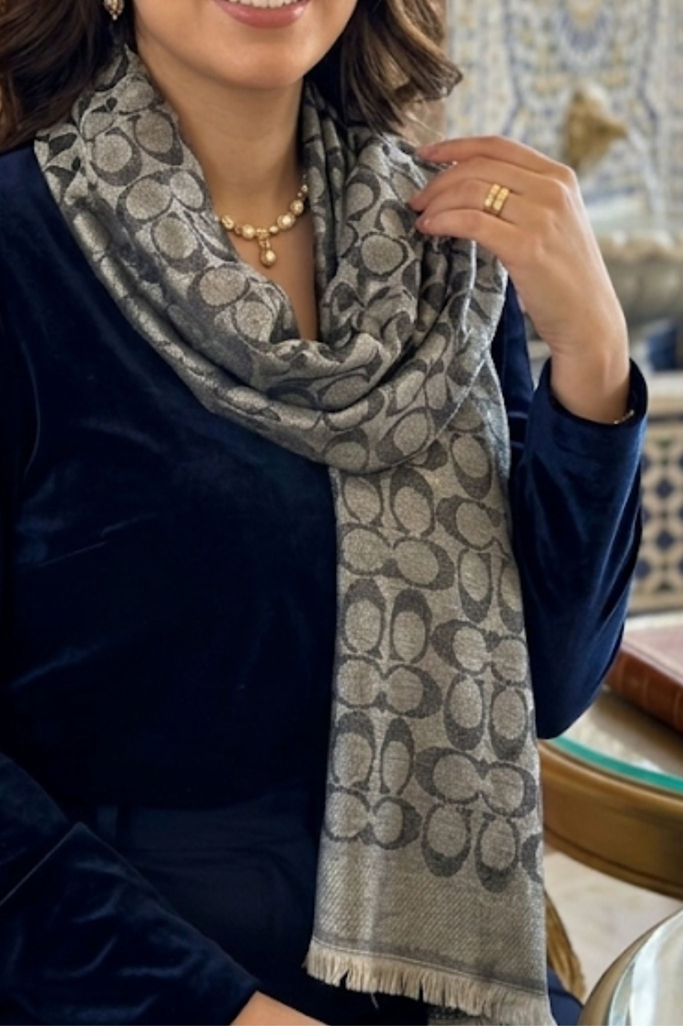 Châle Signature Gris Perle CO