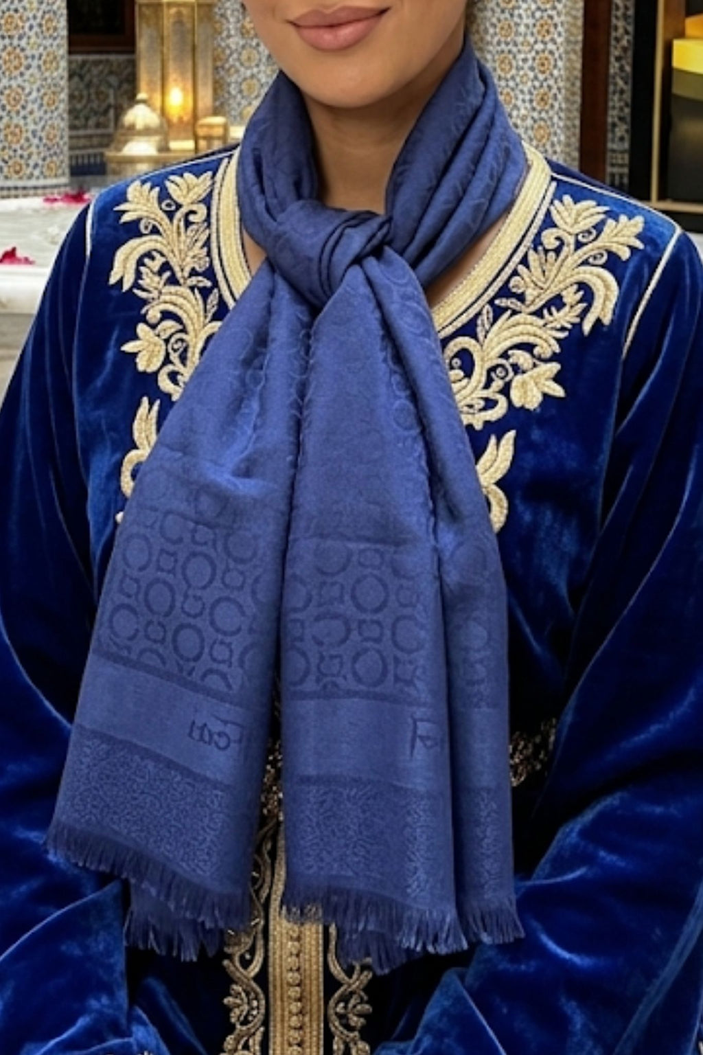 Châle Signature Bleu Marine