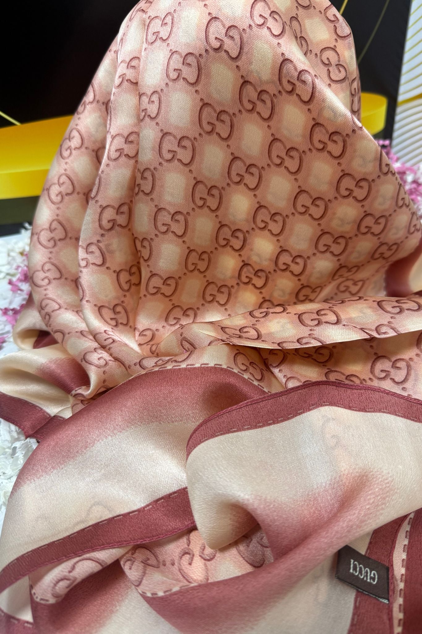 Châle Monogram Rose Pêche