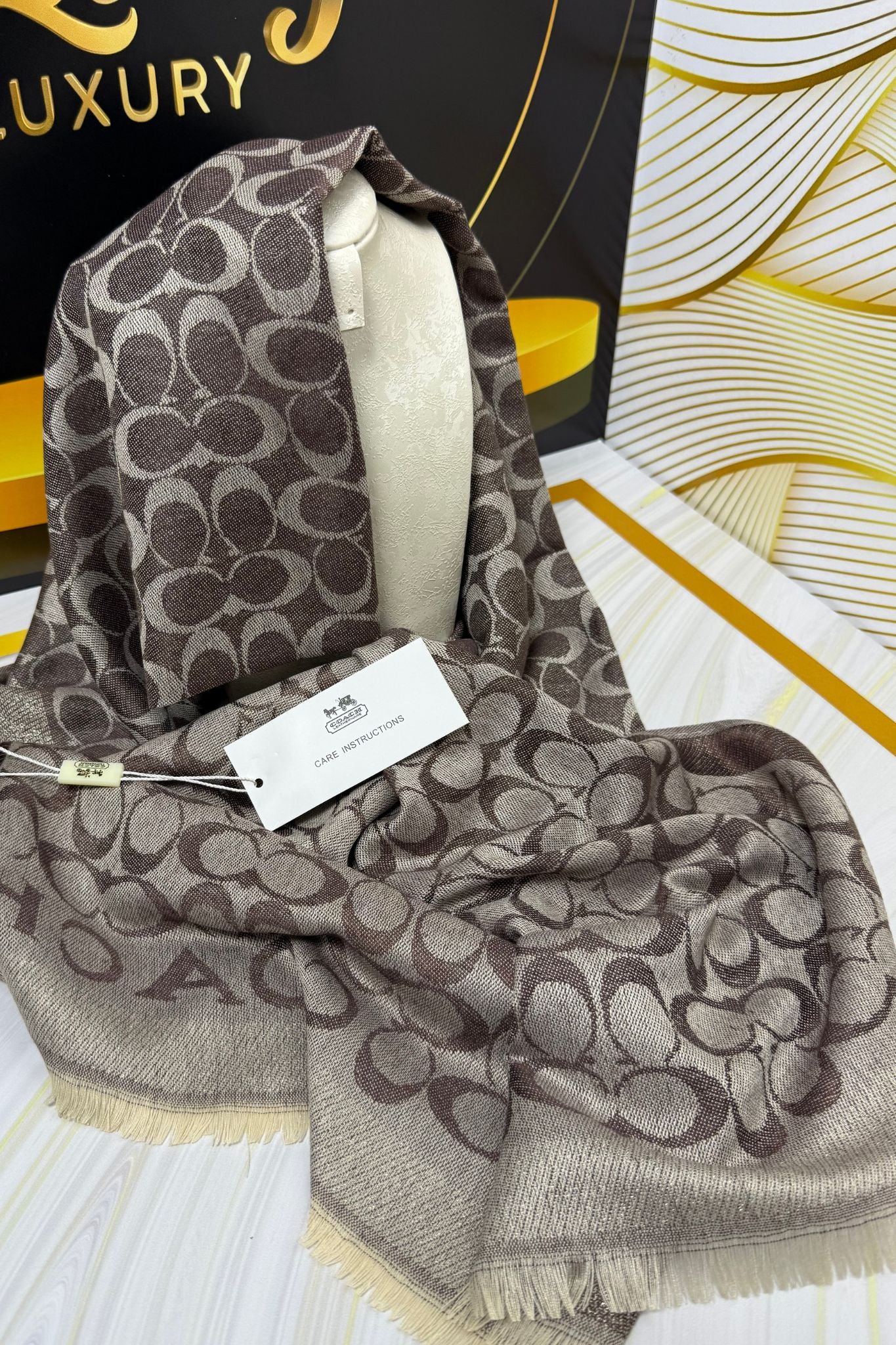 Châle Signature Taupe & Beige CO