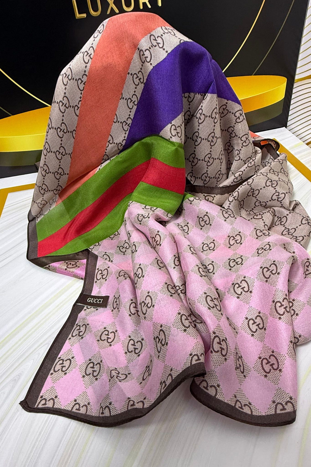 Châle Monogram Rose Orchidée Multicolore