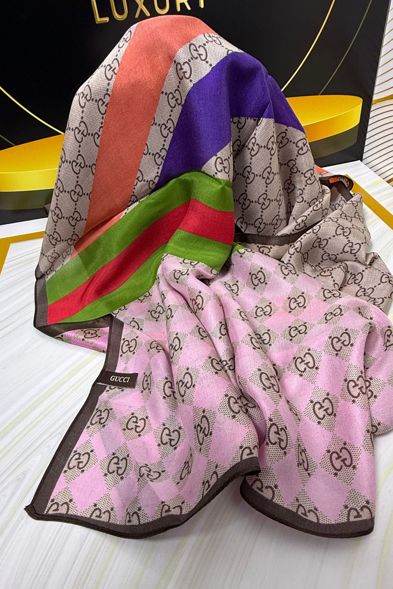 Châle Monogram Rose Orchidée Multicolore