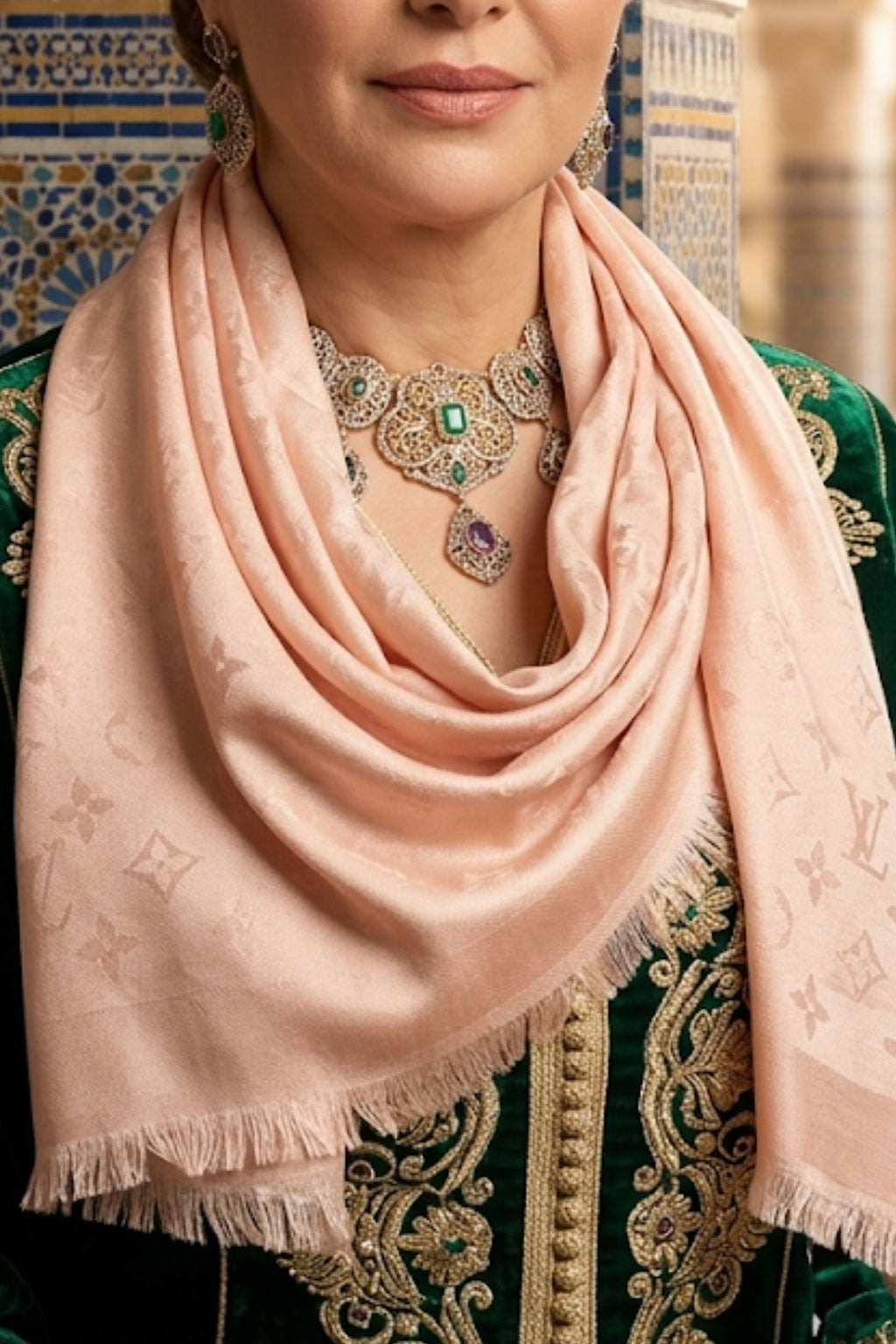 Écharpe Rose Poudré Élégant