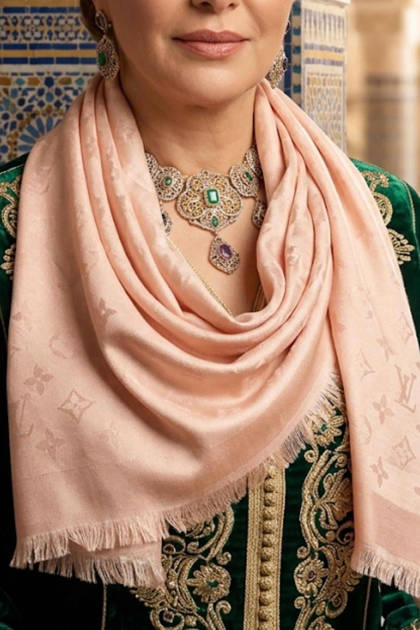 Écharpe Rose Poudré Élégant