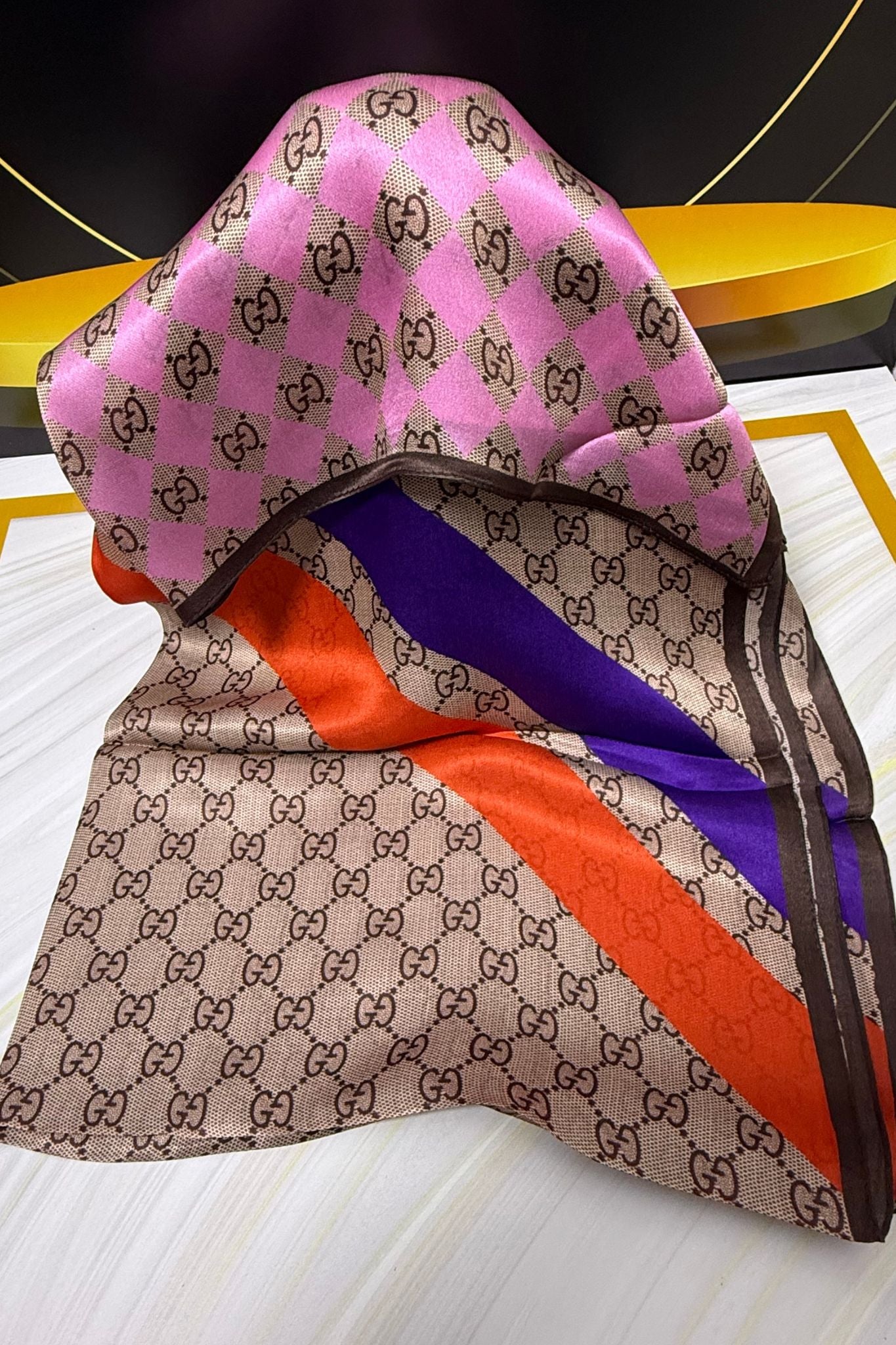 Châle Monogram Rose Orchidée Multicolore