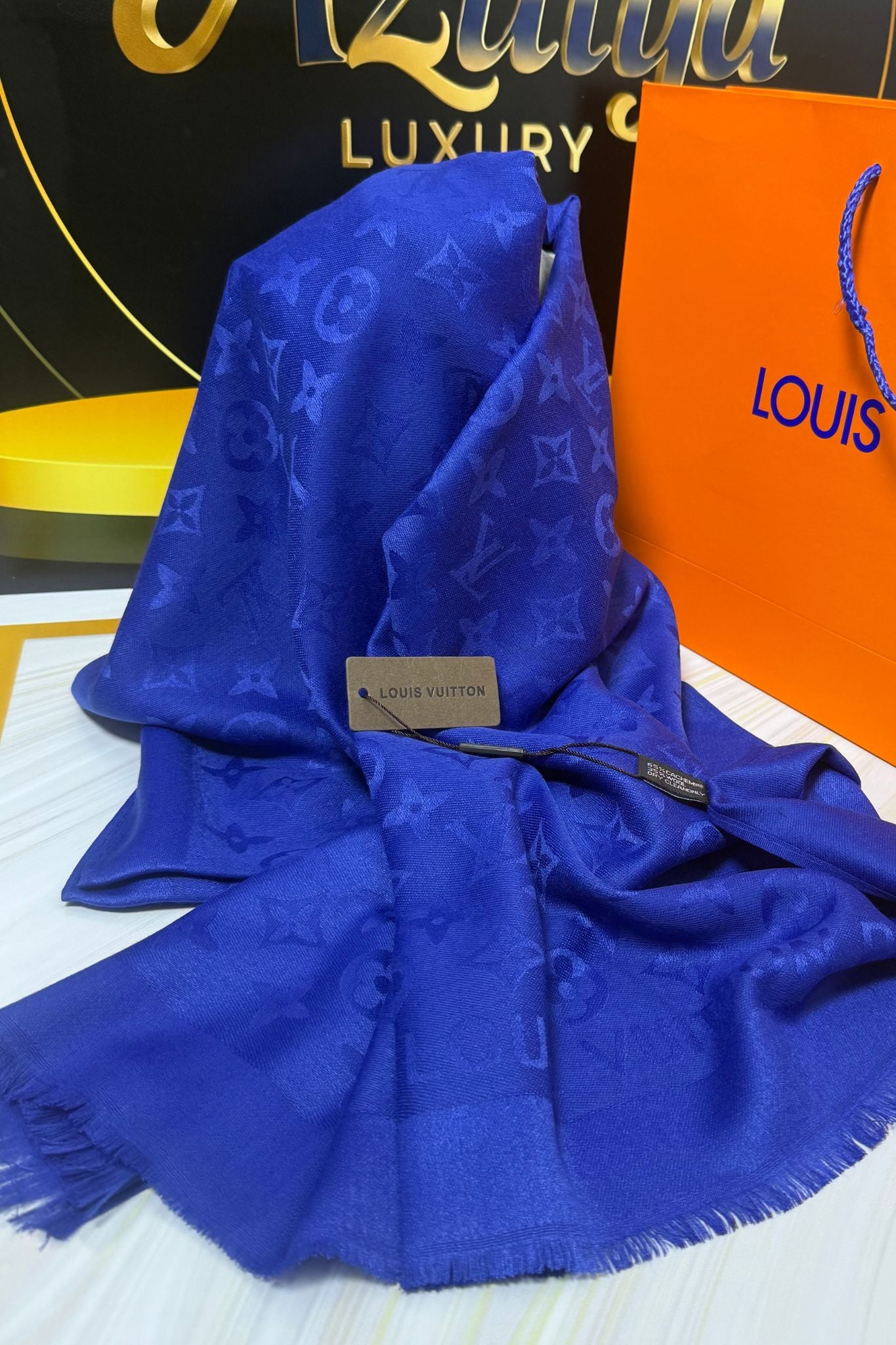Châle Monogram Bleu Royal Lv