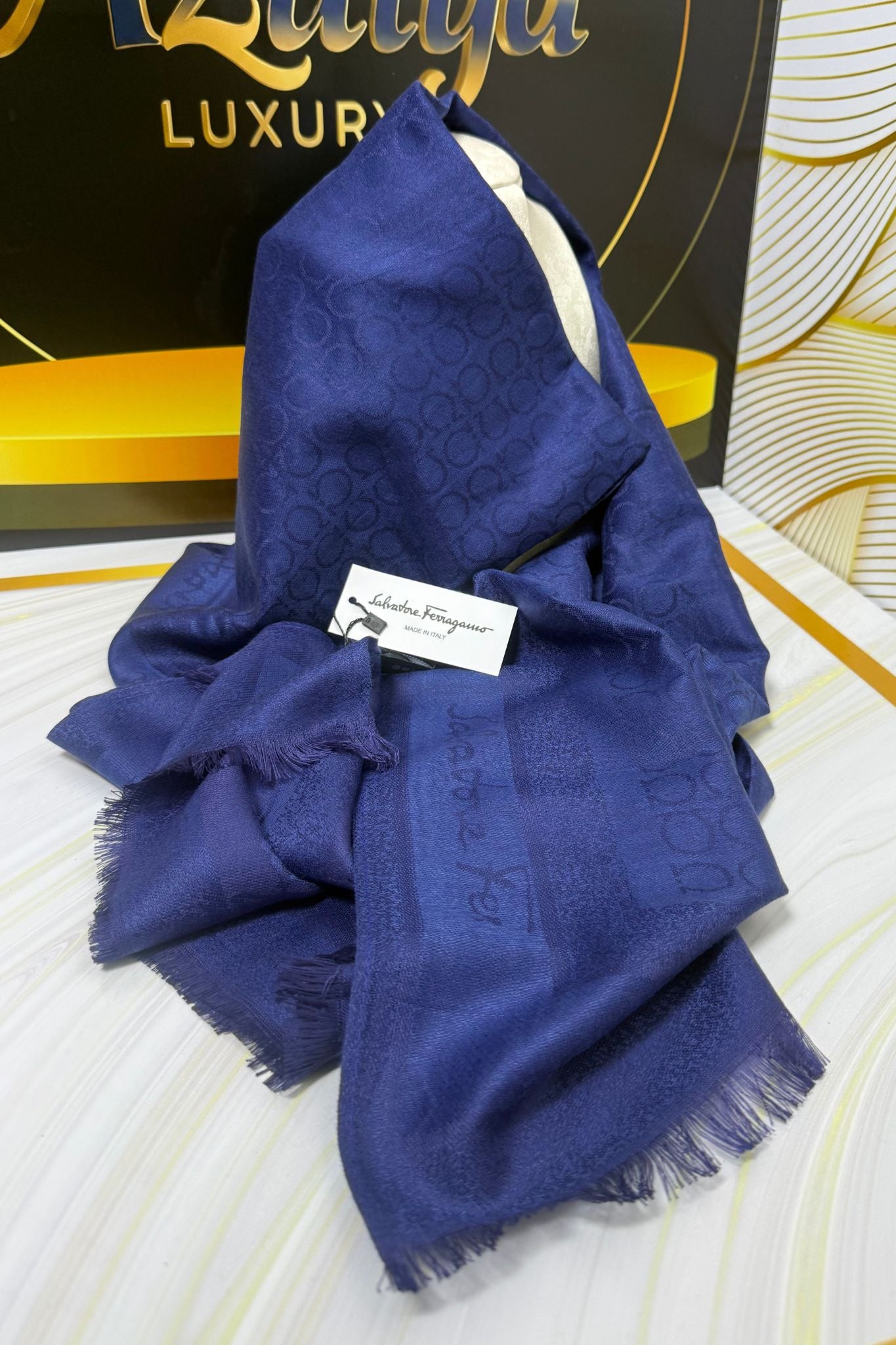 Châle Signature Bleu Marine