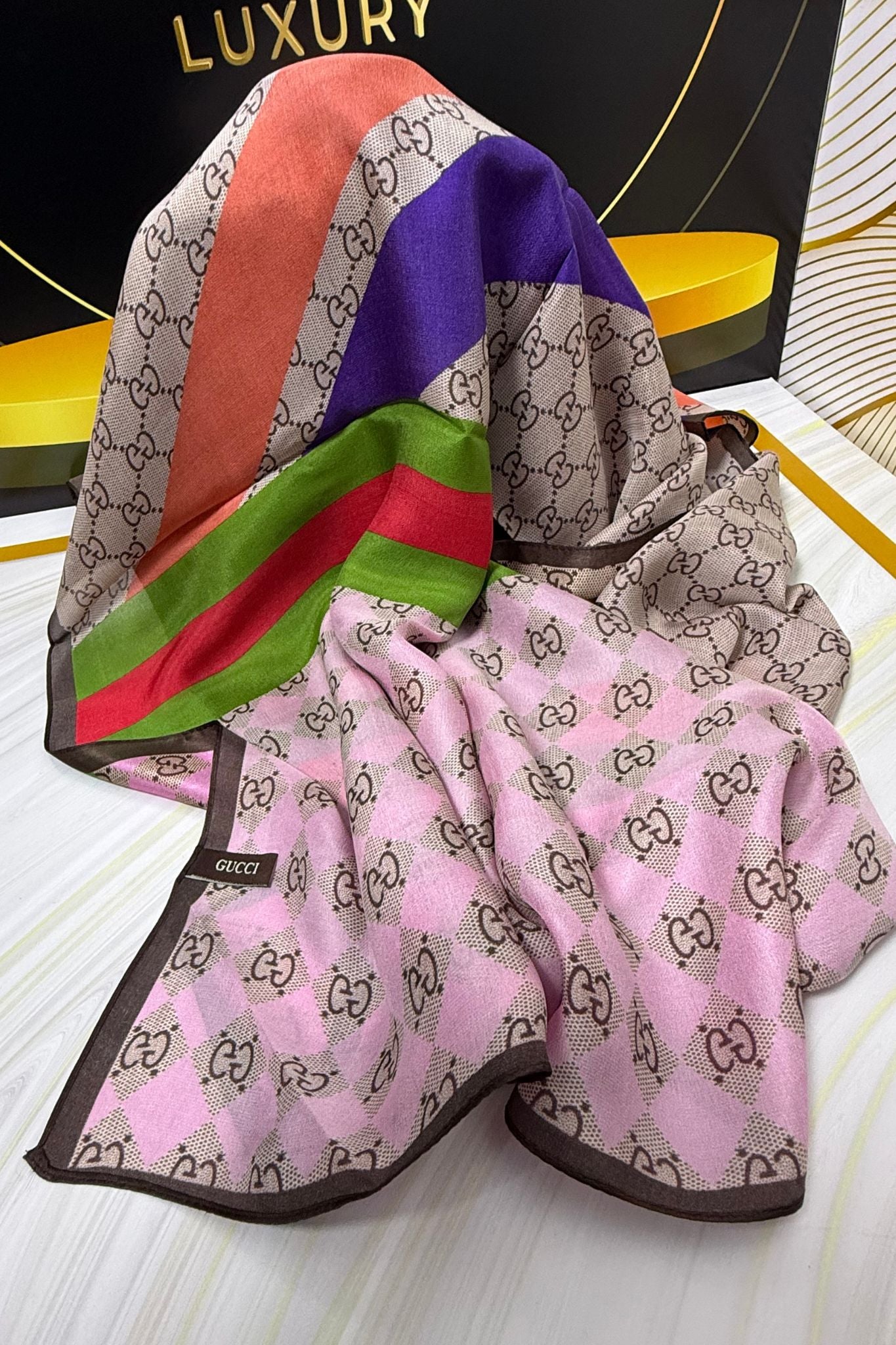 Châle Monogram Rose Orchidée Multicolore